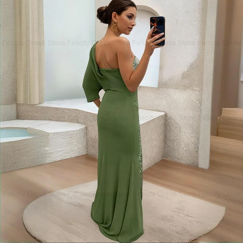 FELICITY Customized Beading Luxury Mother of the Bride Dress 2025 Mermaid Wedding Guest Party Dress Side Slit Long Evening Gowns