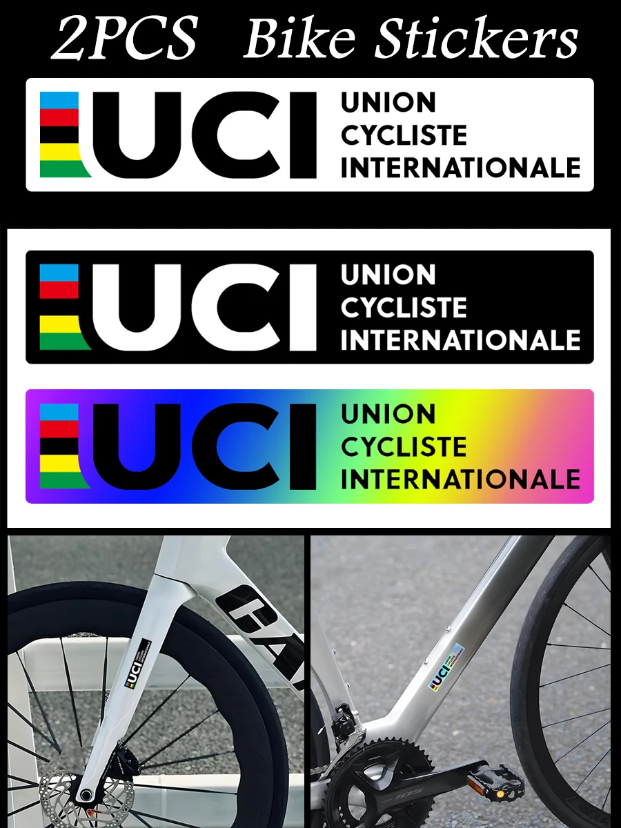 AliExpress 2PCS UCI Approval Label Reflective/Laser Bike Frame Reflective Stickers Bicycle Body Road MTB Bikes Tube Vinyl Decal Accessories