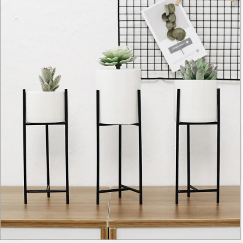 Nordic flower rack living room iron art metal creativity modern simple floor gold decoration indoor green rose flower pot shelf