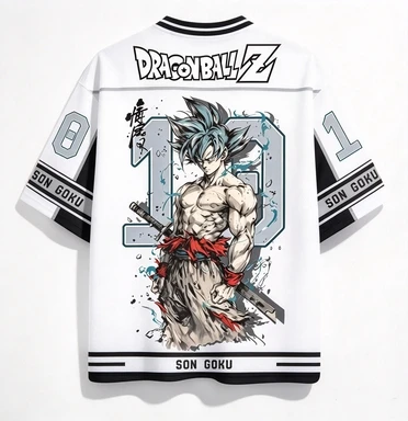 Dragon Ball Super Goku Printed Mesh Jersey Breathable V-neck Anime Cosplay Number 10 Suitable for Manga Fans T-shirt