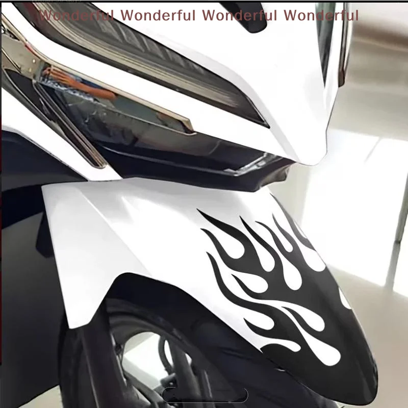Motorcycle Flame Fire Vinyl Sticker Waterproof Scratch Resistant Decal for ATV Dirt Bike Helmet Body Custom Decor