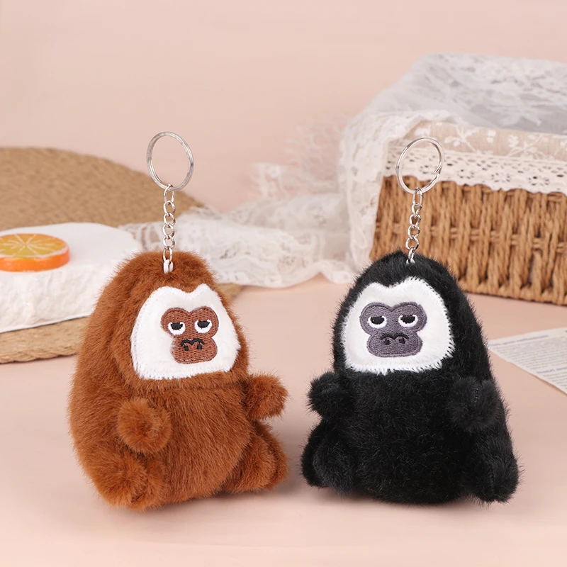 12cm Cute White-Faced Monkey Plush Toy Pithecia Stuffed Chimpanzees Doll Keychain Bag Pendant Bag Car Key Charms