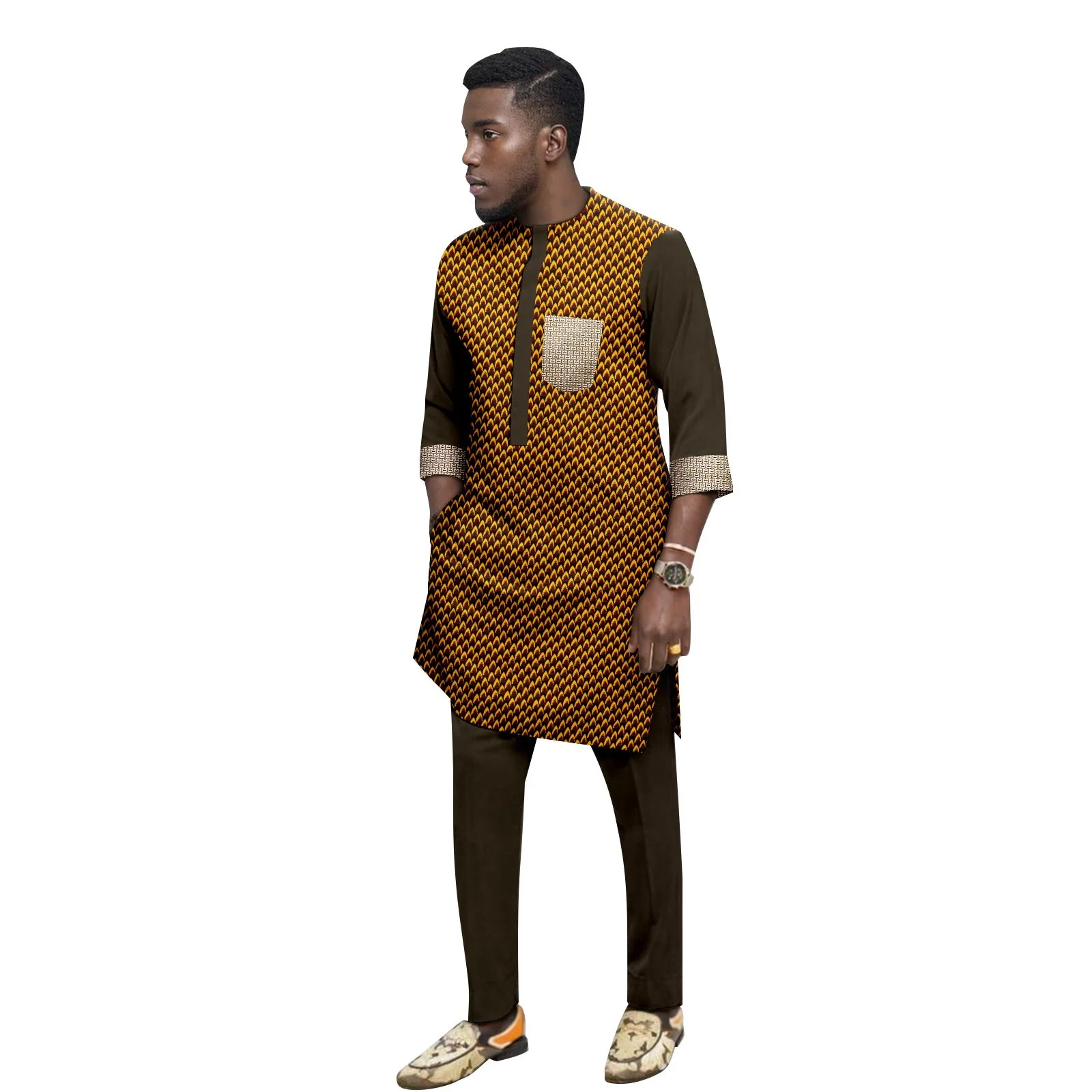 Vêtements الأفريقيين، زي mariage pour hommes، عروة مزدوجة كوبيه cintrie، Blazer et pantalon Brodés، مجموعة 2 قطعة