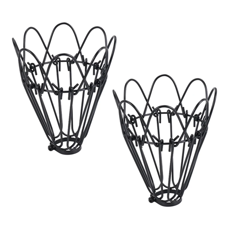 BAAJ-Adjustable Wire Cage Lampshade, 2 Pack Metal Bird Cage Bulb Guard Island Pendant Lighting Fixture Drop Lamp Holder