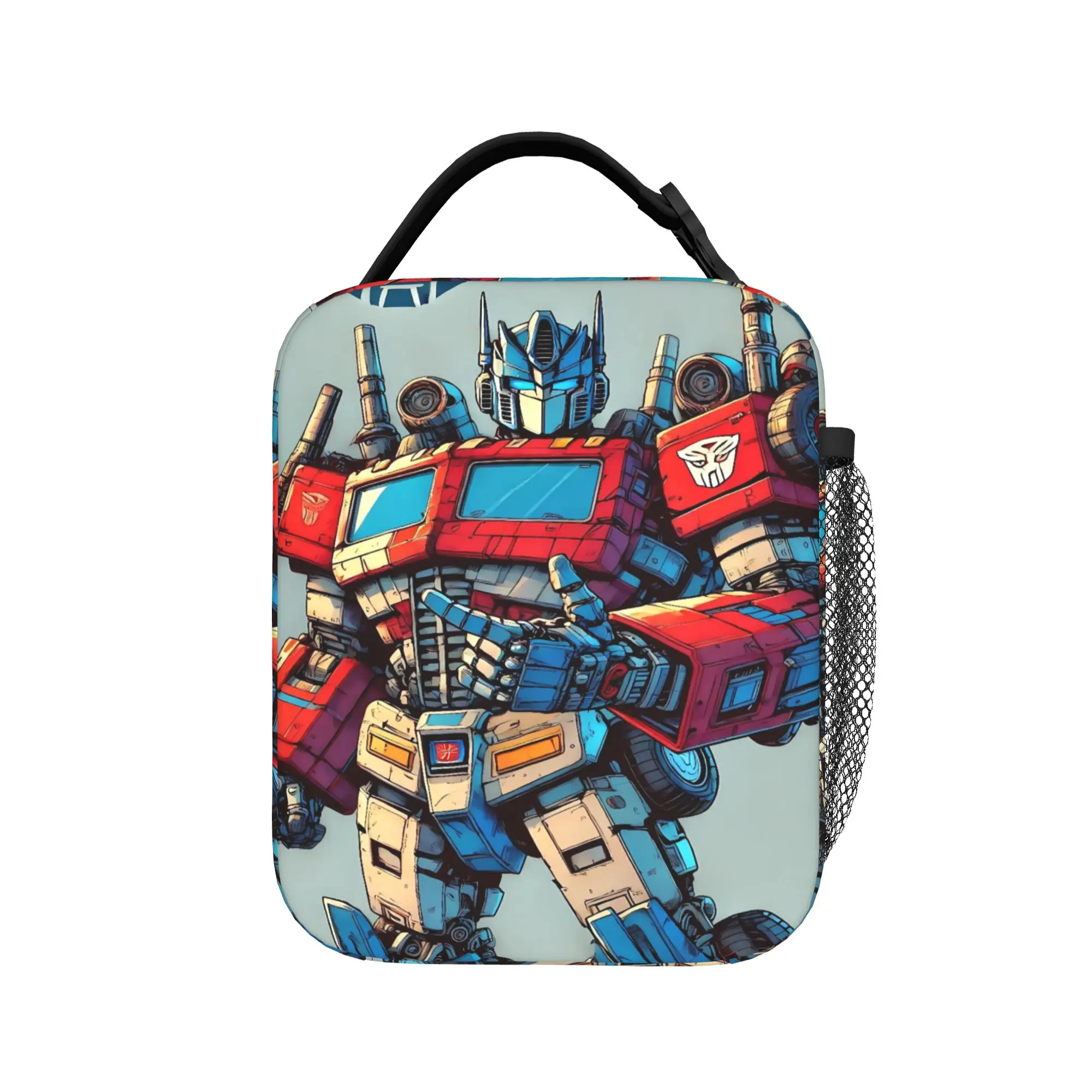 Lunchbag „Transformed Cartoon School Lunch Box“ für Unisex, lässige, tragbare, grafische Thermo-Tragetasche mit Reißverschluss – Detail 3