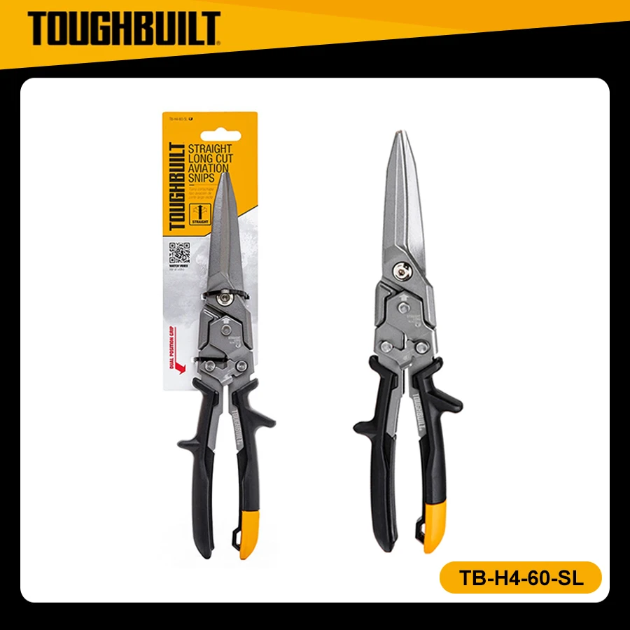 TOUGHBUILT TB-H4-60-SL TB-H4-60-R Cut Aviation Snips Straight Long Straight Offset Long Hand Tools TB-H4-60-SOL TB-H4-60-L