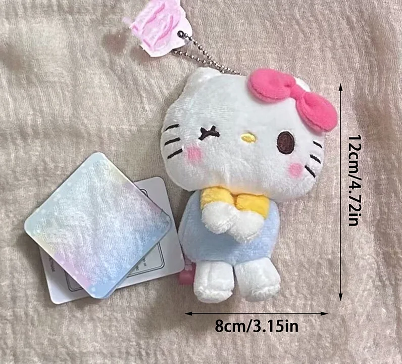 

SanrioBlinking Or Speechless Kawaii Hello Kitty Plush Toy Cute Keychain Kt Plush Doll Pendant Birthday Gift Backpack Accessories