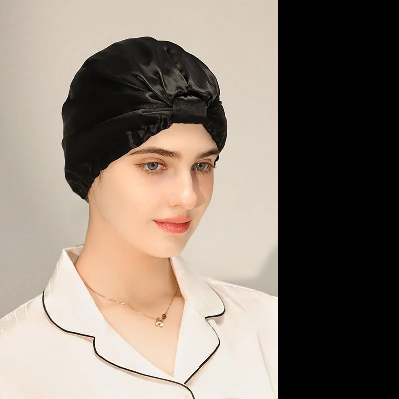 Bonnet Queen Elastic Silk Bonnet Sleep Cap for Curly Hair