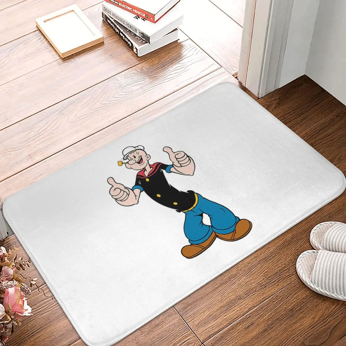 Popeye The Sailor Man Cartoon Non-slip Doormat Logo Art Living Room Kitchen Mat Prayer Carpet Home Pattern Decor