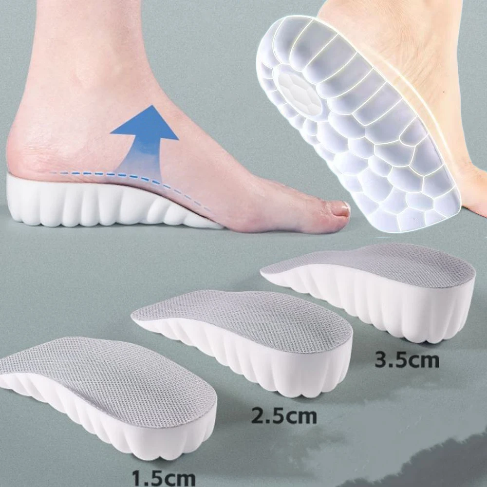 Height Increase Insoles for Men Women Shoes Taller Heel Lift Inserts Memory Foam Arch Support Orthopedic Insoles for Sneakers