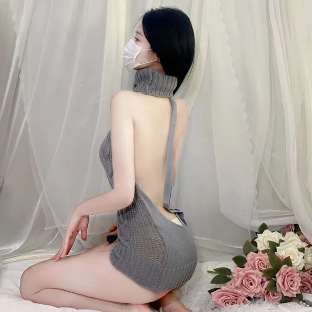 المرأة Bodycon فستان الجنس عارية الذراعين الياقة المدورة محبوك مثير البلوفرات موضة البلوزات الدانتيل يصل فساتين صغيرة نادي ملابس النوم