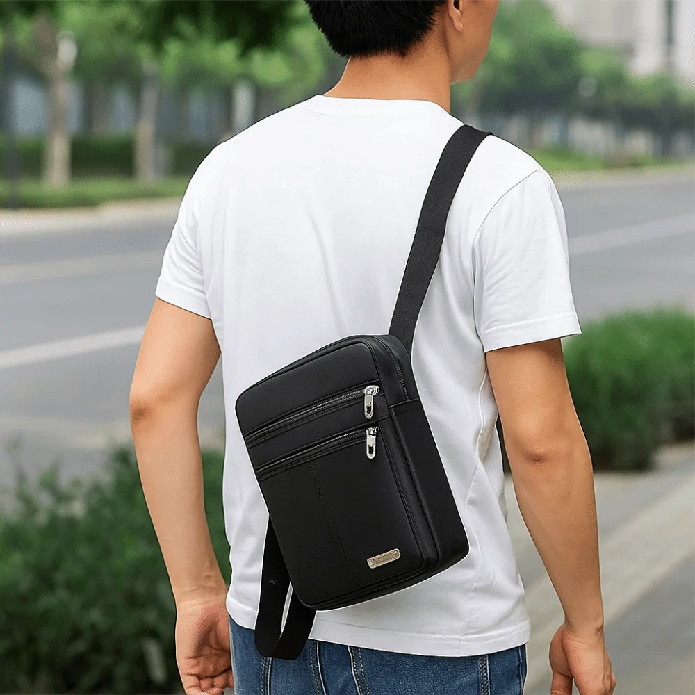 

Oxford Cloth Men's Shoulder Bag Multi Layer Large Capacity Male Crossbody Bags with Zipper Waterproof Messenger Bag Travel