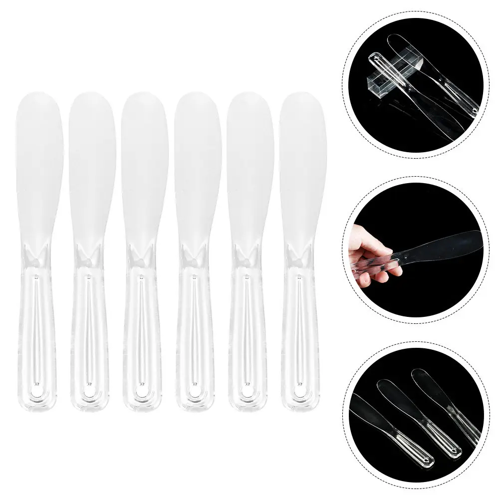 6Pcs Spatulas Face Cream Scoops Mask Stirring Spoons Spoon Shape Design for DIY Mixing Applying Skincare Products