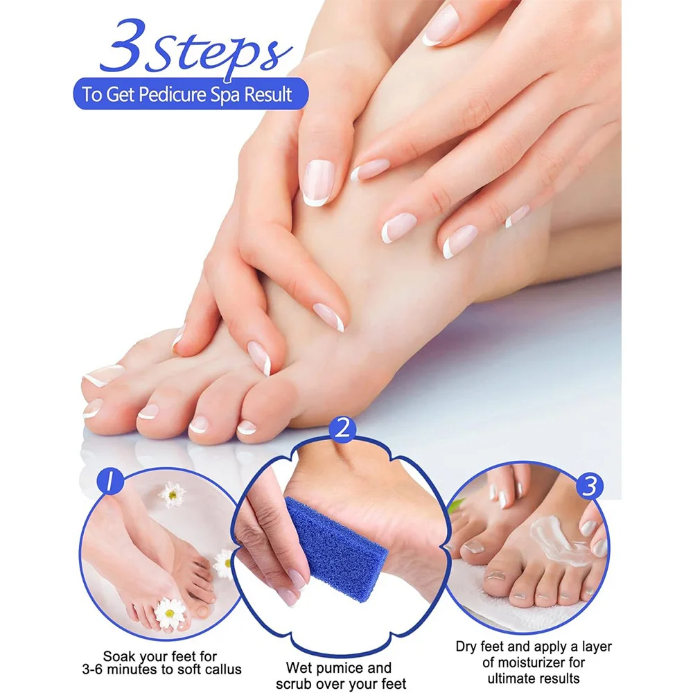 40 Uds almohadilla de pómez para piel muerta azul desechable removedor de callos de pómez herramientas de pedicura depurador de pies