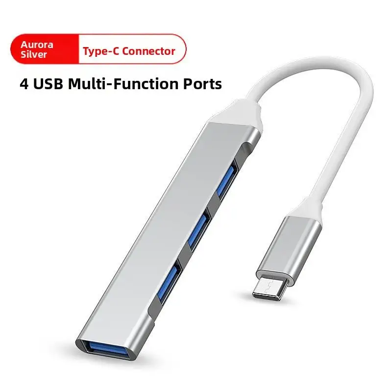 USB 3.0 Type-C Multi-Port Laptop Uitbreidingsdock Hub Eén-op-vier splitter USB Transfer Extender zonder externe voeding