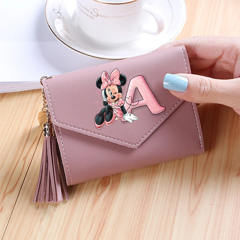 Stitch Disney Girls Cartoon Anime Letter Print Money Clip Envelope Package Wallet Cute Coin Purse Travel Key Card Holder Gifts