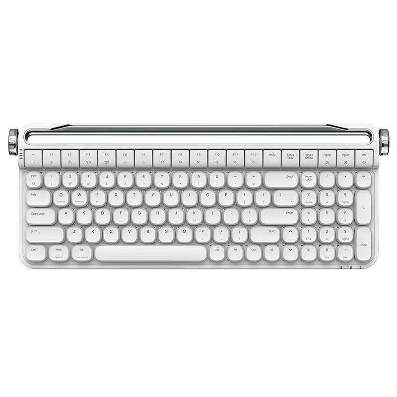 Bluetooth wired dual-mode office retro typewriter mechanical keyboard, full keycap green and black tea shaft