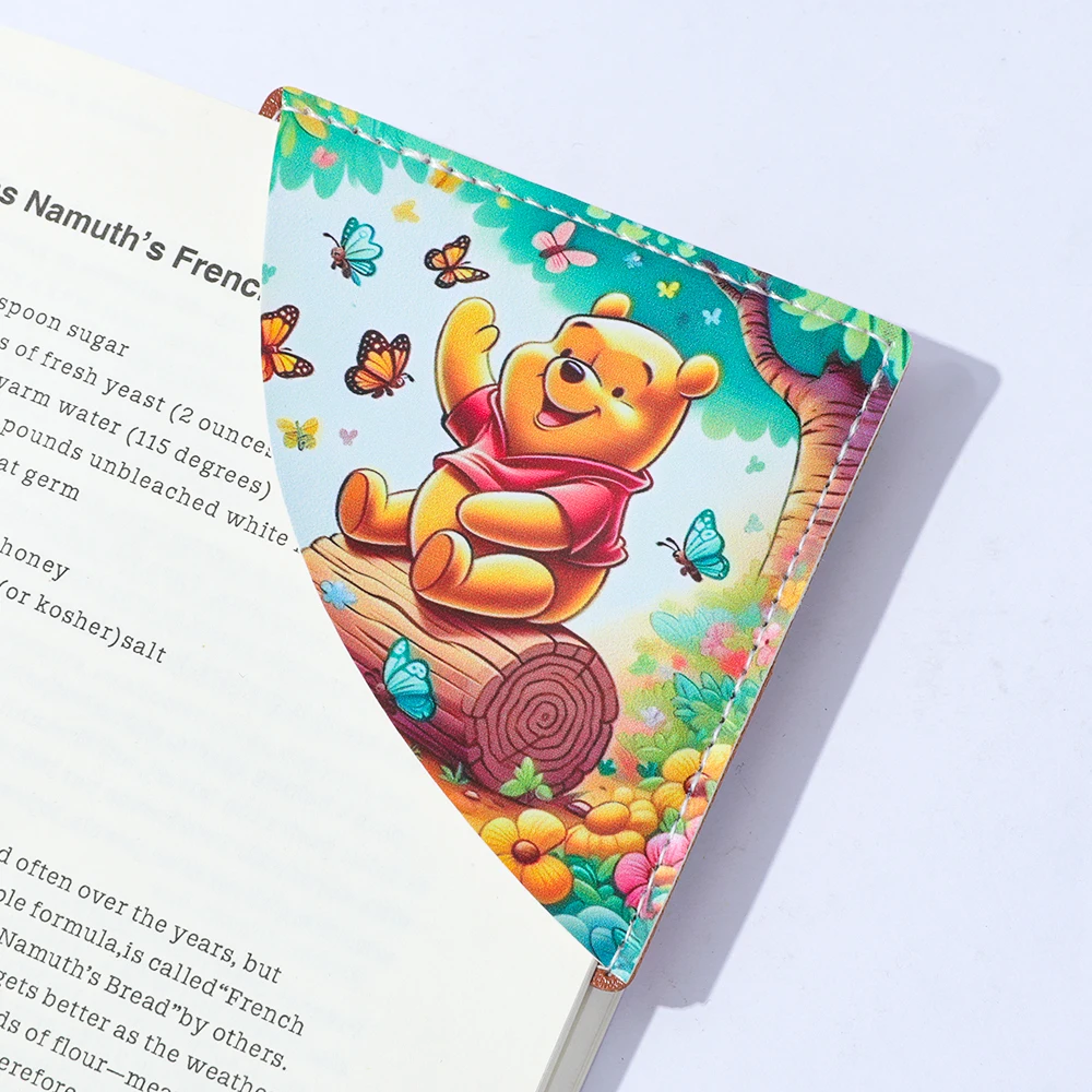 Winnie the Pooh Leather Corner Bookmark for Book Lovers, Reading, Library, Study, Christmas Birthday Gift