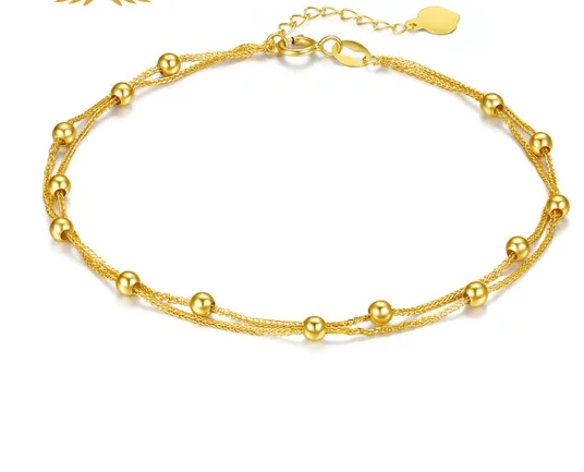 

Ювелирный браслет из 18-каратного золота, 15 + 3 см, однотонная AU750, регулируемая цепочка Шопена для женщин, ювелирные изделия, свадебный подарок