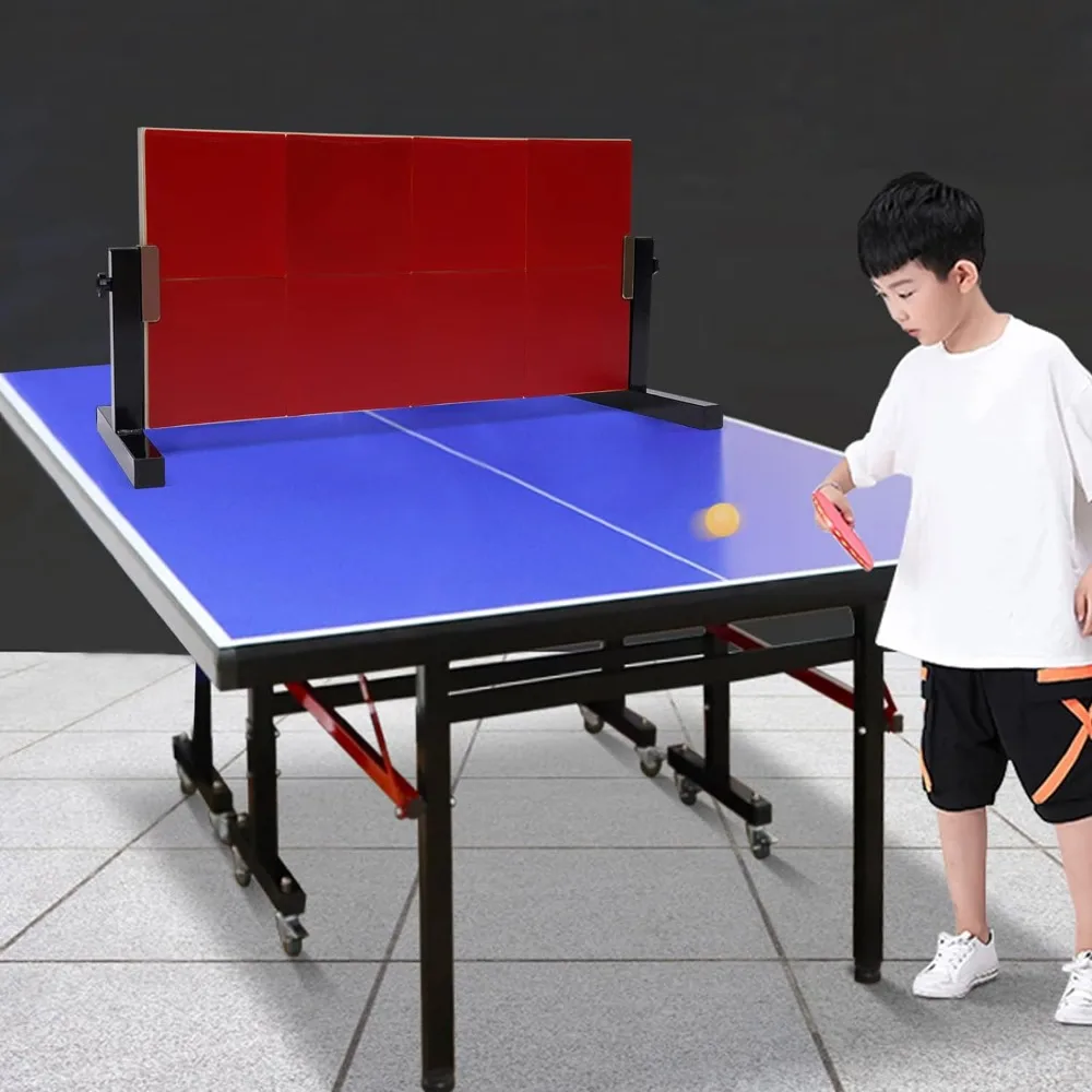 Table Tennis Bounce Board with 8 Red Rubber Bands Pingpong Return Board Indoor Self-training Equipment.