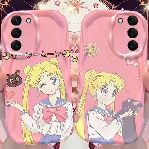 Lovely Sailors Moons Case for Samsung Galaxy A34 A33 A32 A31 A30 A20 A24 4G A23 A22 A21S A20S A14 A13 5G A12 A10S A04 A03 Cover
