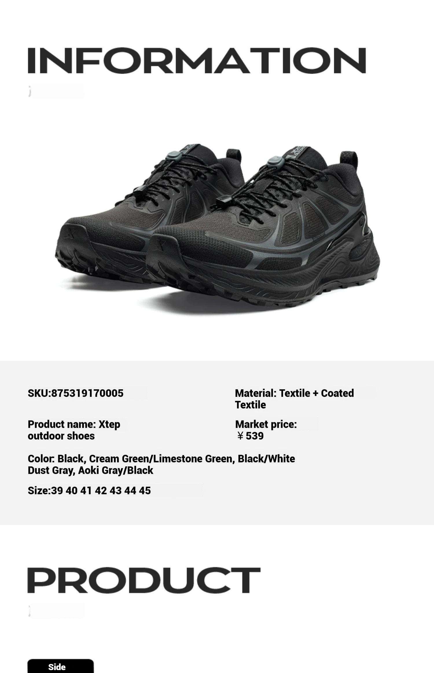 Xtep Chase Mountain Herren-Wanderschuhe, Sommer, rutschfest, stoßdämpfend, leicht, Outdoor-Sneaker 875319170005 – Detail 37