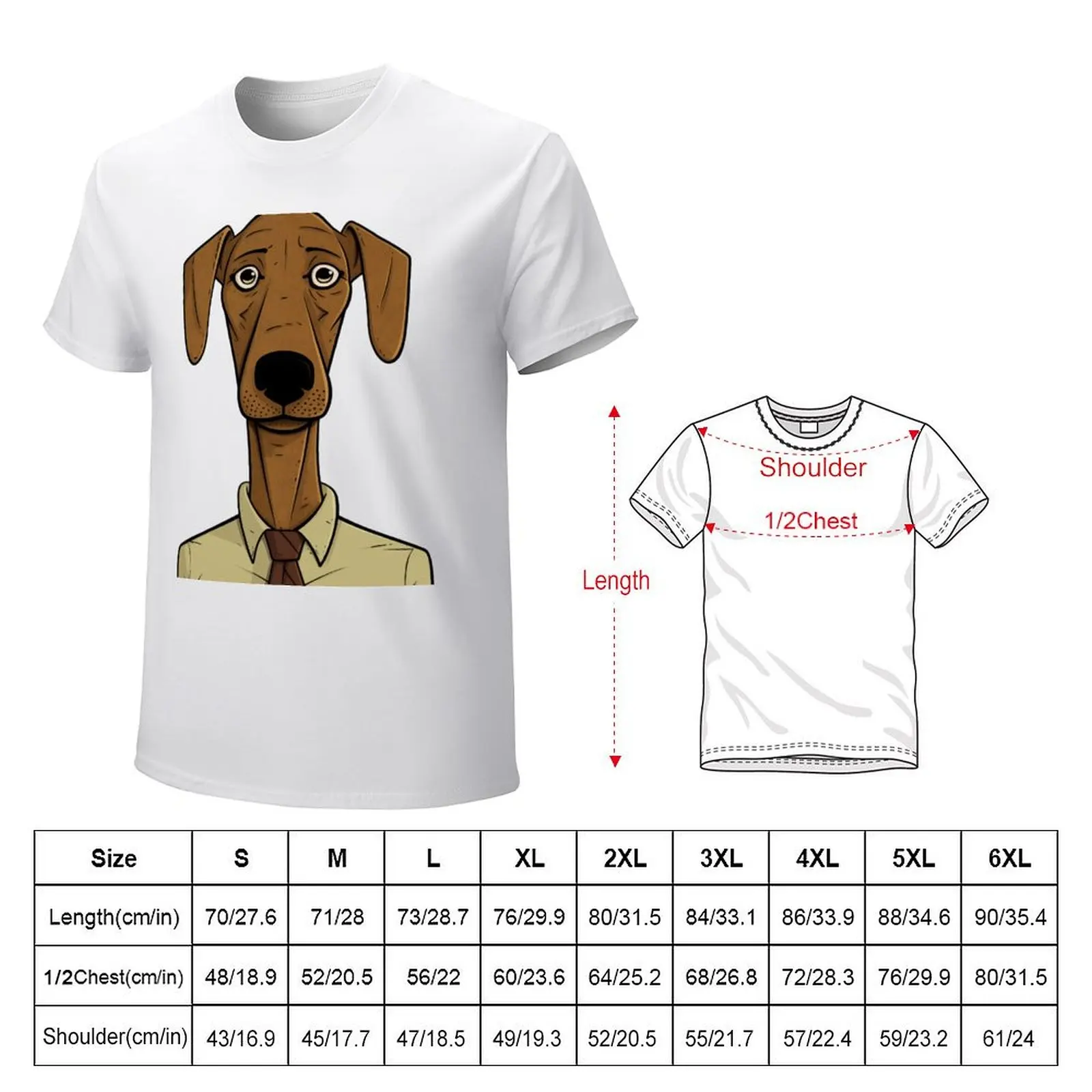 Playful Human-Like Dog Cartoon Illustration (No. 15) T-shirt plain anime clothes Short sleeve tee vintage Men's t shirts