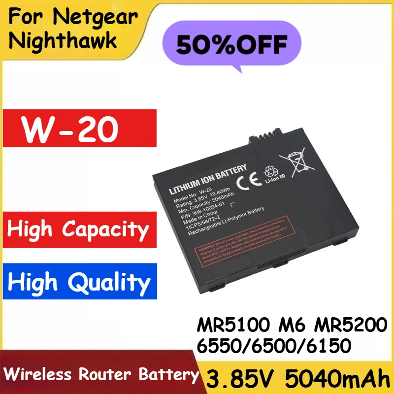 

3.85V 5040mAh Battery W-20 for Netgear Nighthawk MR5100 M6 MR5200 6550/6500/6150 Wireless Router Brand-New High Quality