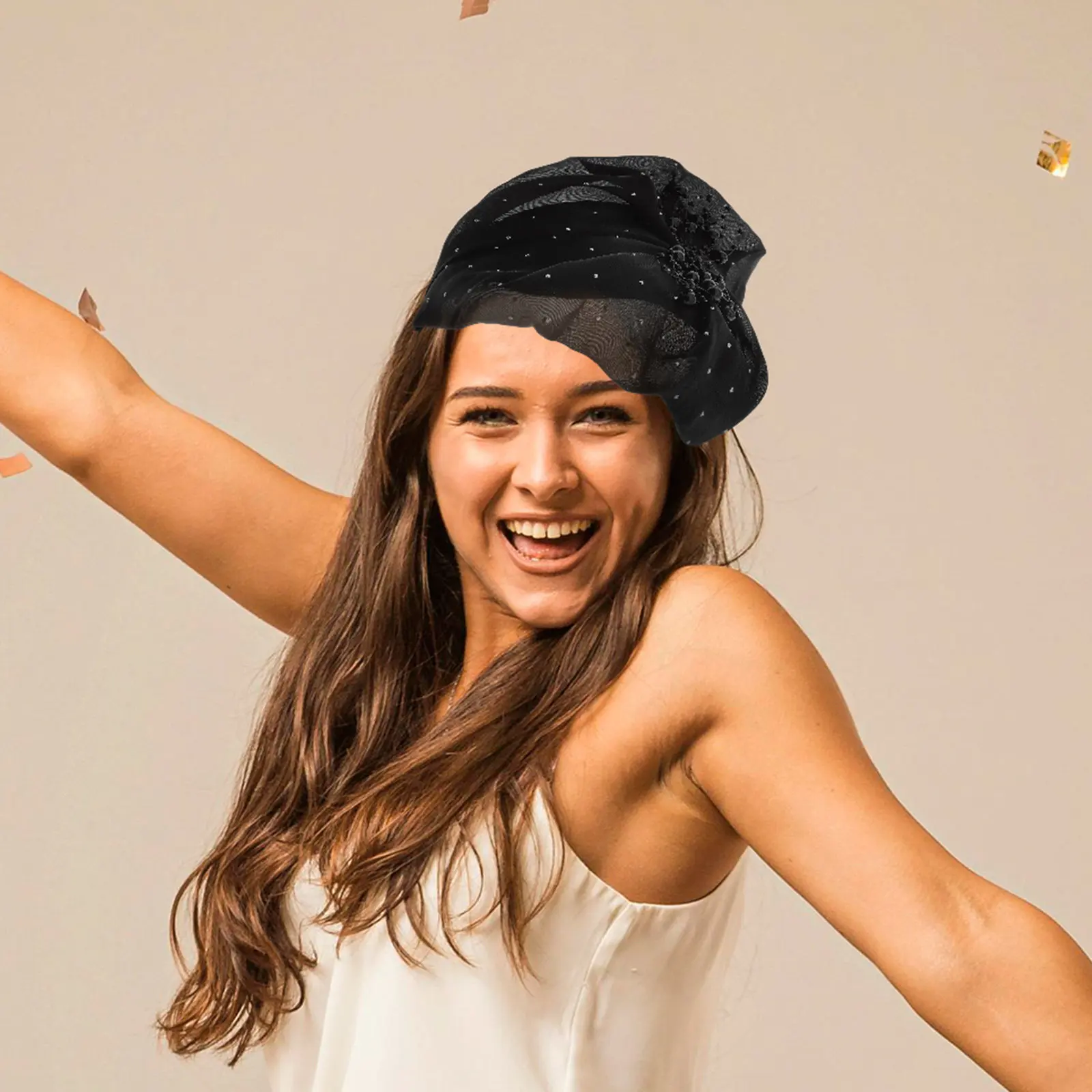 

Элегантный кружевной головной убор-фасцинатор с повязкой на голову: удобный и стильный аксессуар для волос для вечерних мероприятий, свадеб и чаепитий