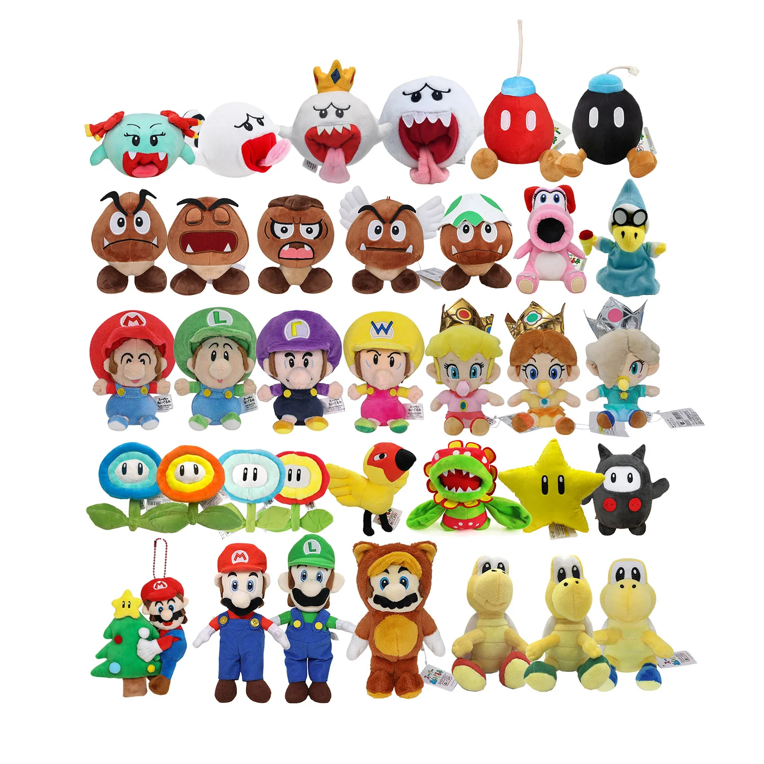 Mario Luigi Daisy Peach Rosalina Baby Thief Tanooki boo Star Magikoopa Ninji Petey Piranha Tanooki Star Koopa Troopa muñeco de peluche