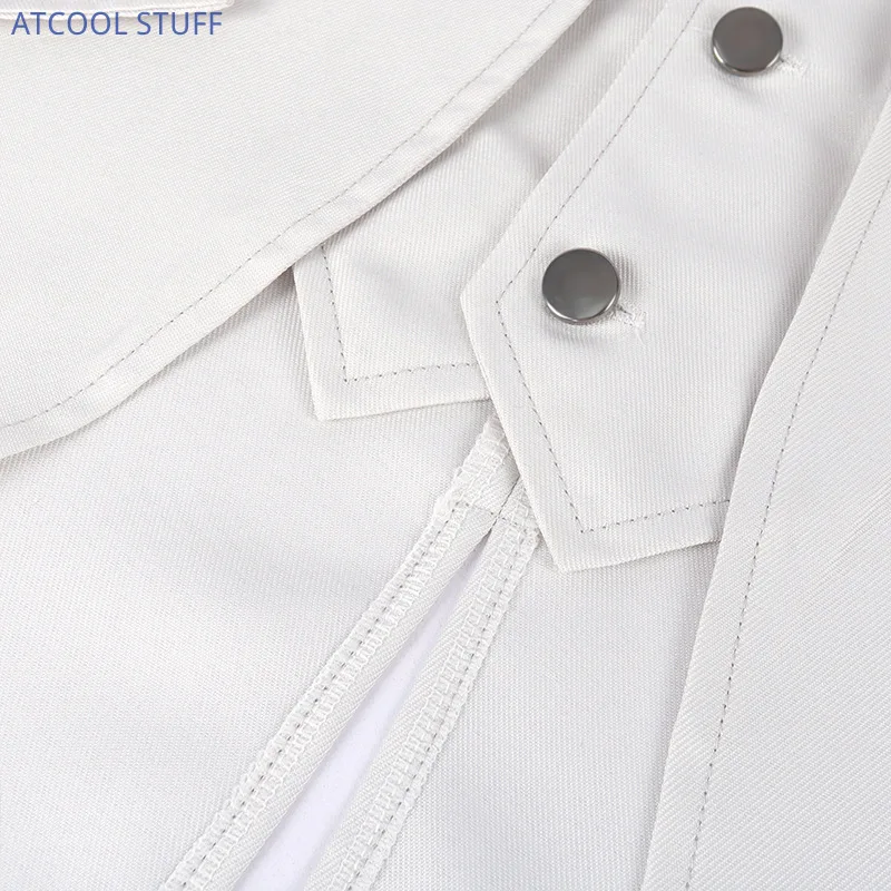 Military Medieval Men Costume White Sailor Officer Cosplay Jacket Trench Coat Victorian Renaissance Style Clothing S-4XL