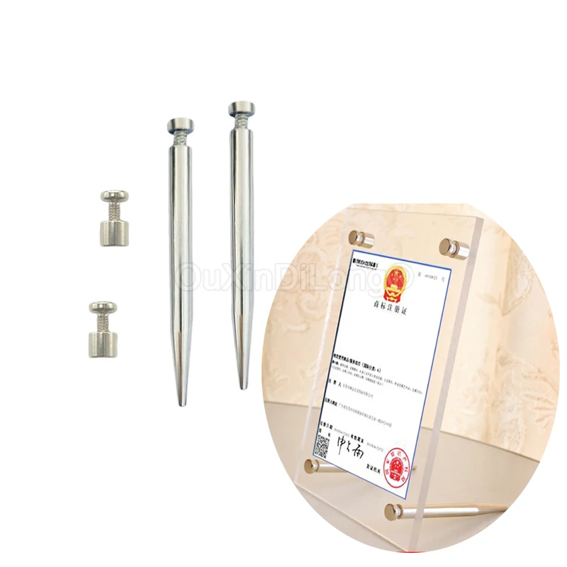 500PCS Table Acrylic Photo Frame Desktop Nib Standoff Screw Signage Support Nails Brackets Advertising Standoff Hardware GF1528