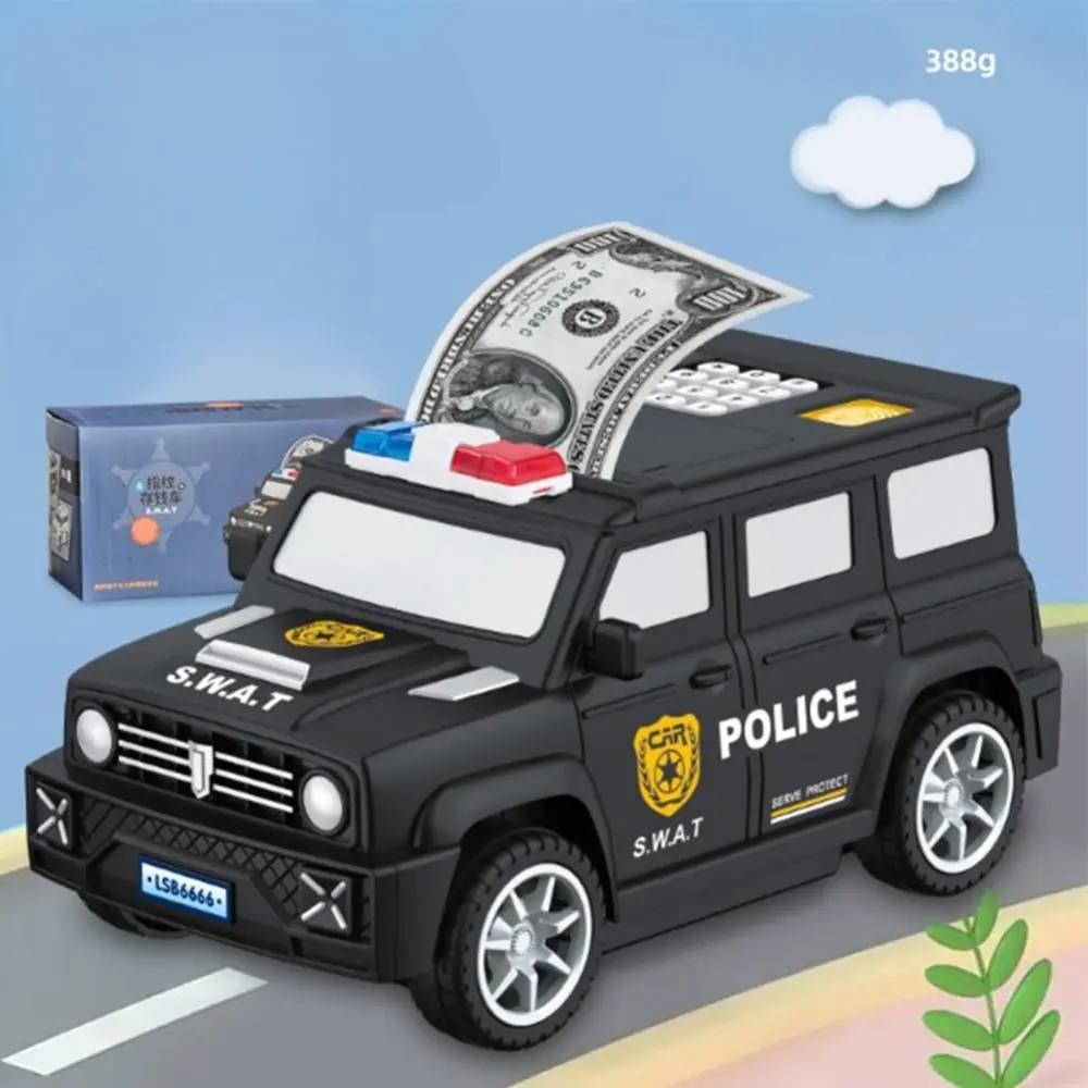 Jouets pour enfants mot de passe Atm empreinte digitale mot de passe monnaie en espèces peut économiser de l'argent boîte en espèces modèle de voiture tirelire modèle de voiture Swat