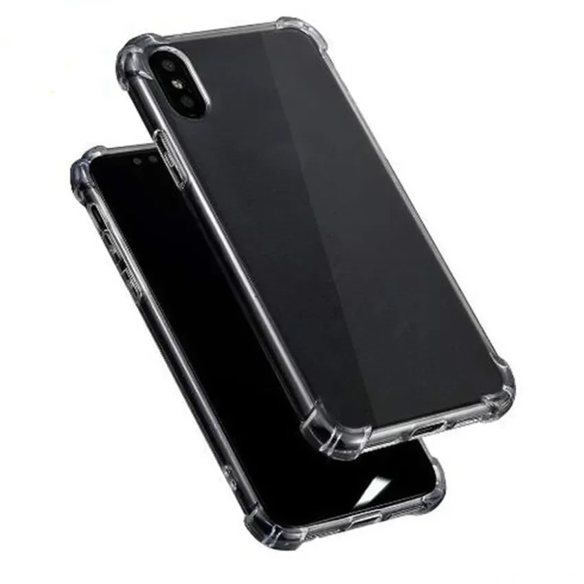 100 stks Transparant Schokbestendig Telefoon Case voor iPhone 16 15 14 13 12 11 Pro Max XR XS X 7 8 Antiklopmiddelen Shell Zachte TPU Back Cover
