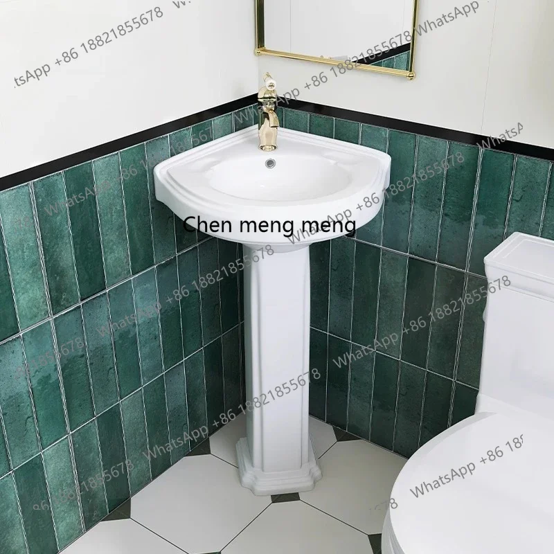 

X Retro column basin, ceramic washbasin Floor-to-ceiling washbasin, bed and breakfast bathroom