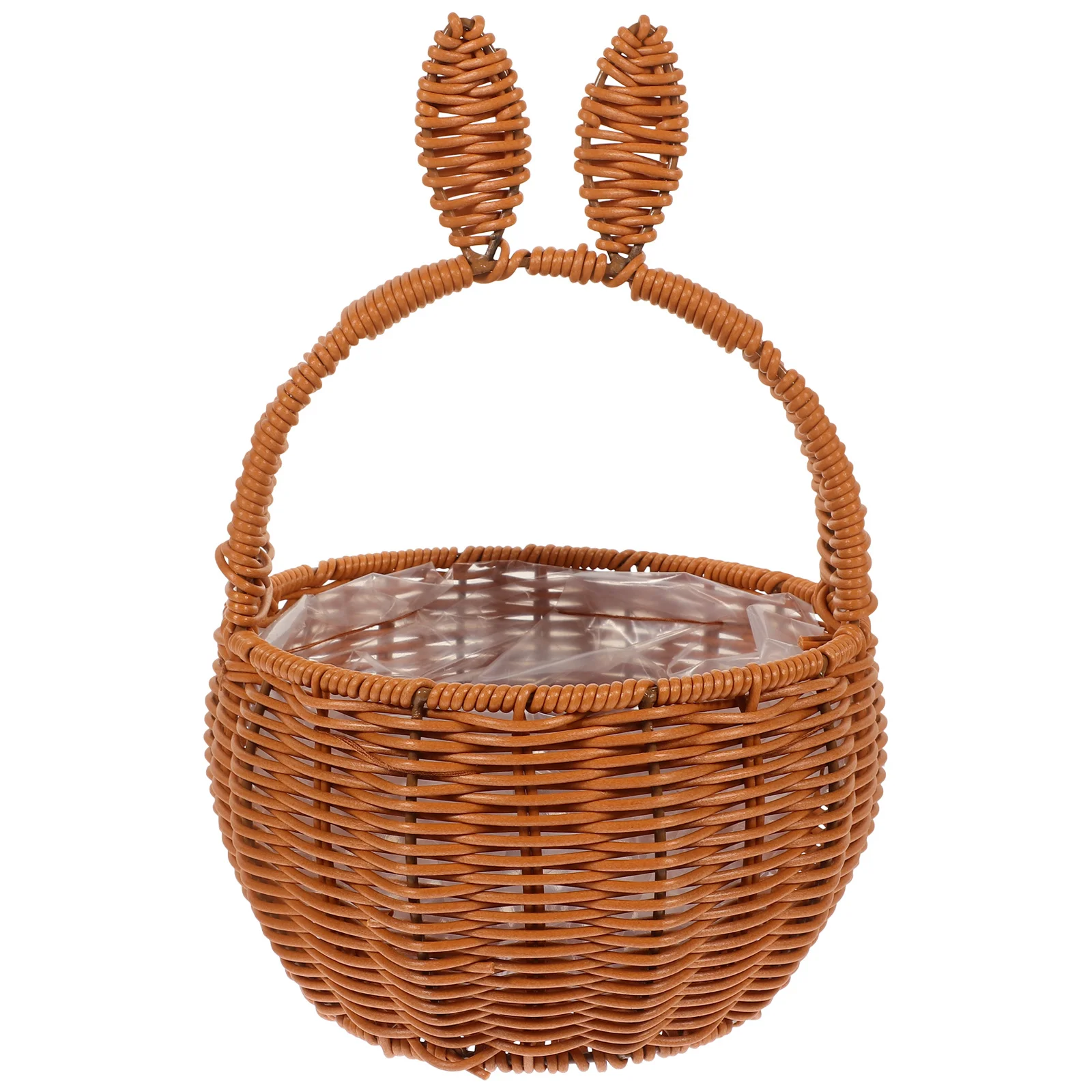 

Bunny Shaped Cord Woven Basket Lightweight Portable Storage Organizer Decorative Storage Bin for Easter Home Desktop