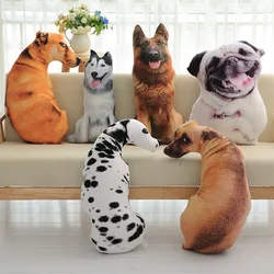 50cm/20in 3D Cute Bend Dog Printed Throw Pillow Lifelike Animal Funny Dog Head Cosplay Toy Washable Cushion Home Decor