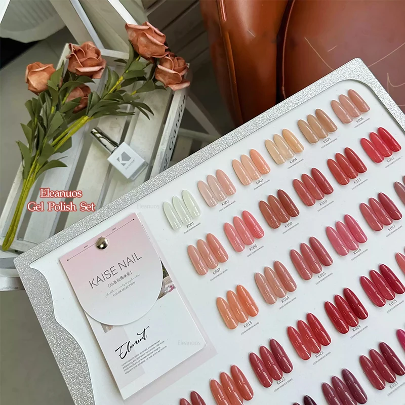 Eleanuos glace thé gel polissage 36 pièces mixte Clearcoat couleur Transparent rose Semi Permanent apprêt UV LED Salon de manucure gelée nue