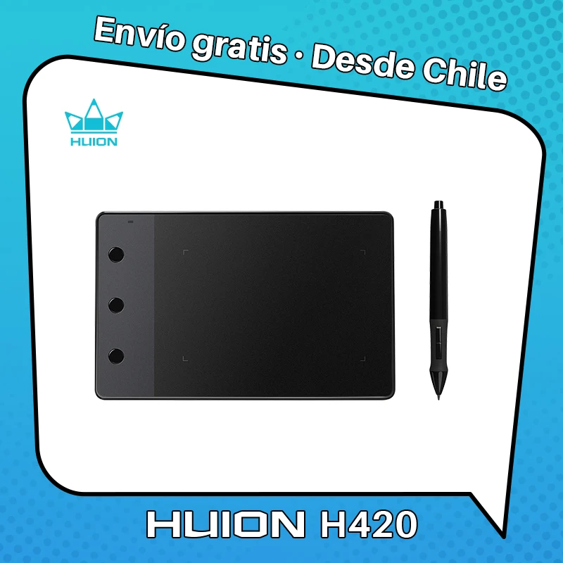 HUION H420 Mini Graphics Tablet with 3 Customized Press Keys Signature Pad 2048 Level Pressure Drawing Tablet Perfect for OSU