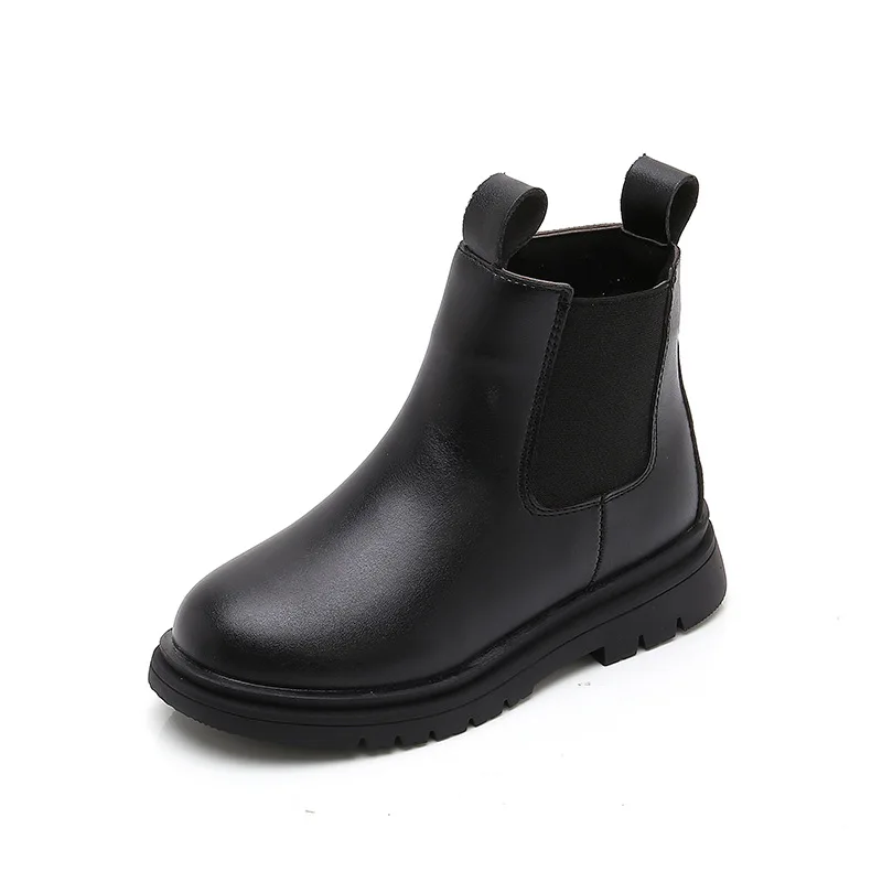 New Winter Kids Fashion Martin Boots Children\'s Rubber Outsole Non-slip Warm Zipper Leather Ankle Boots Boys Girls Casual Shoes