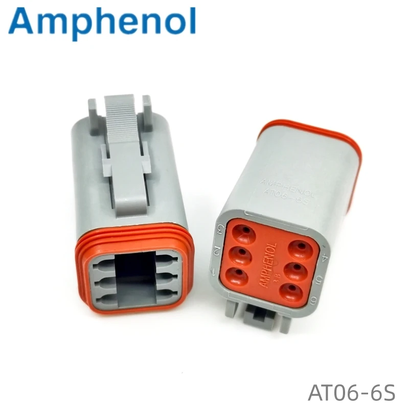 AT06-6S موصل طاقة أمفينول موصل السيارات ذكر، سلسلة AT، 6 اتجاهات، موصل سلك إلى سلك تركيب الأسلاك