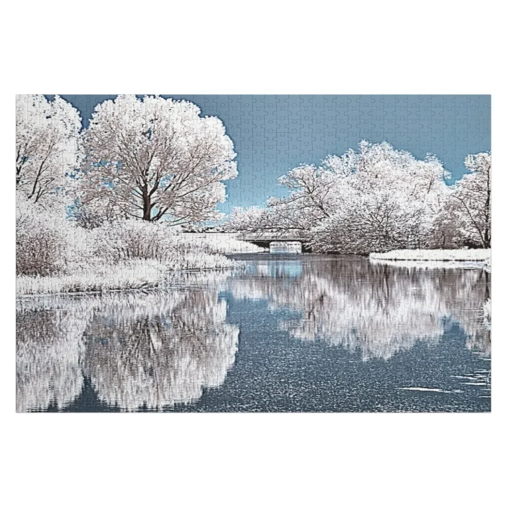 

Winter Lake Landscape Jigsaw Puzzle Children Wood Adults Jigsaw Custom Personalized Baby Toy Puzzle