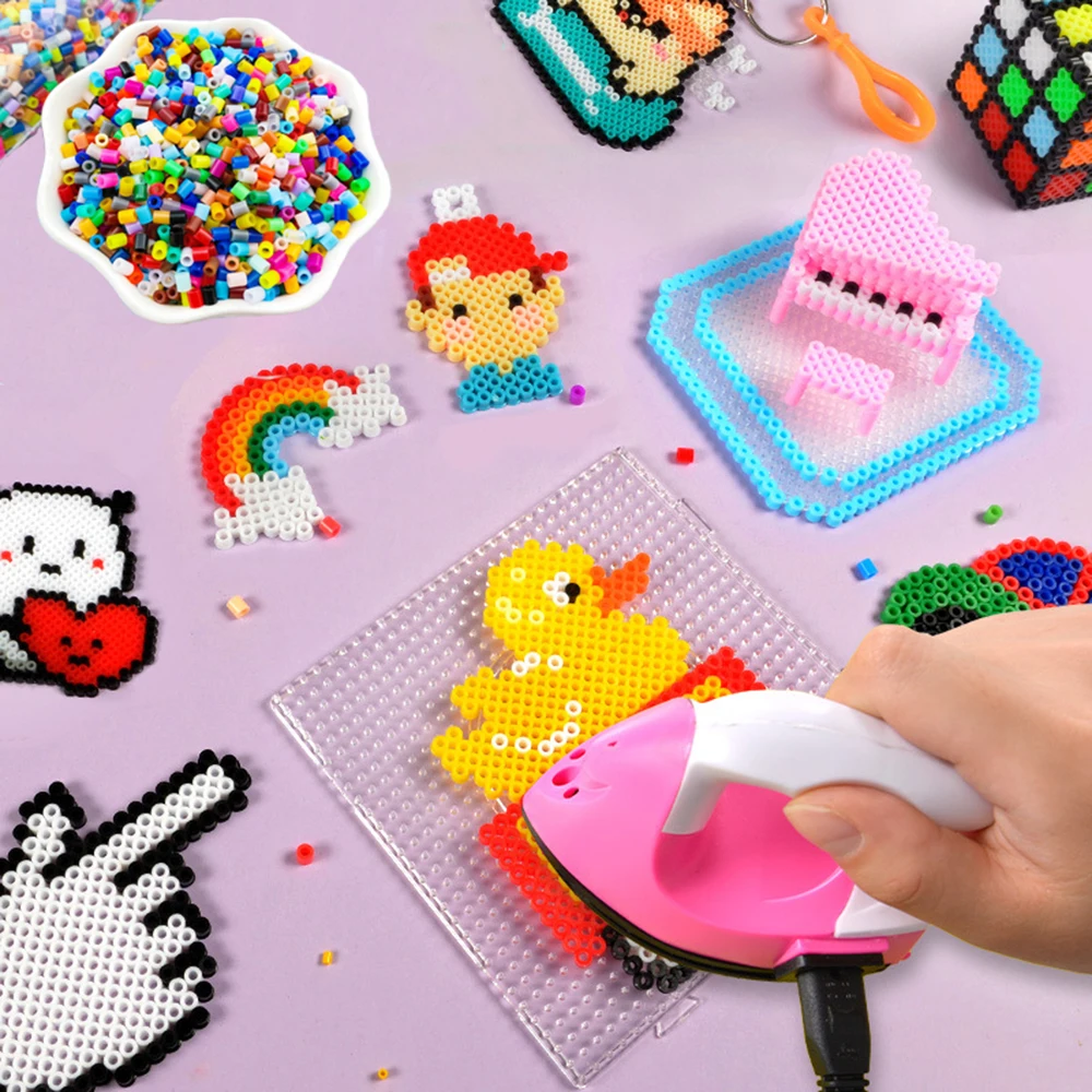 Sicherungsperlen, 5 mm, 1000 Stück, 36 Farben, perlmuttfarbene Eisenperlen für Kinder, Hama-Perlen, DIY-Puzzles, hochwertiges handgefertigtes Geschenk für Kinder, Perler-Spielzeug – Detail 1