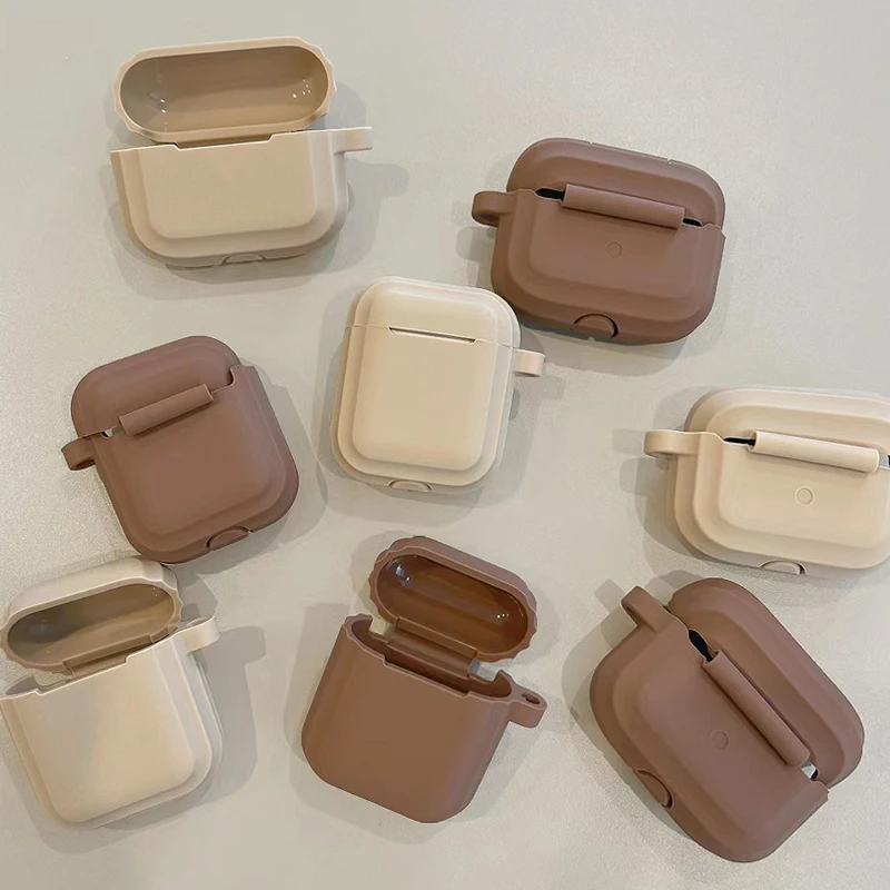 New Stylish Print Soft Silicone Case for Apple AirPods 1/2/3/Pro/Pro2/3, Protective Cover with Loop & Keychain, Wireless Earbud