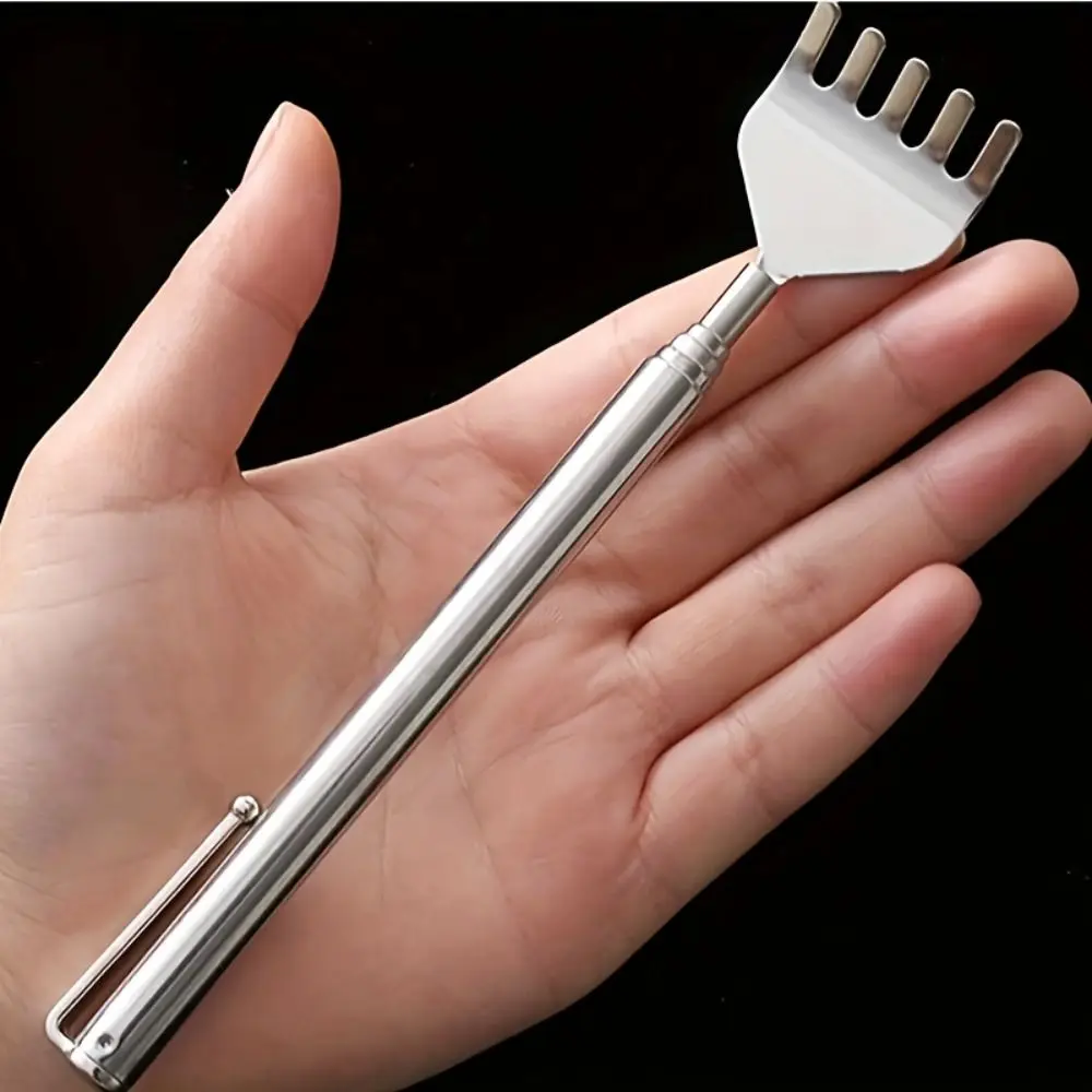 Retractable Back Scratcher ปากกาสแตนเลสคลิป Itch Scratcher ยืดหยุ่น Telescopic Itch เครื่องมือนวดเก่าคน