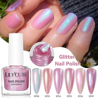 LILYCUTE 7ml esmalte de uñas con purpurina colorido brillante efecto perla barniz para decoración de uñas sin necesidad de lámpara