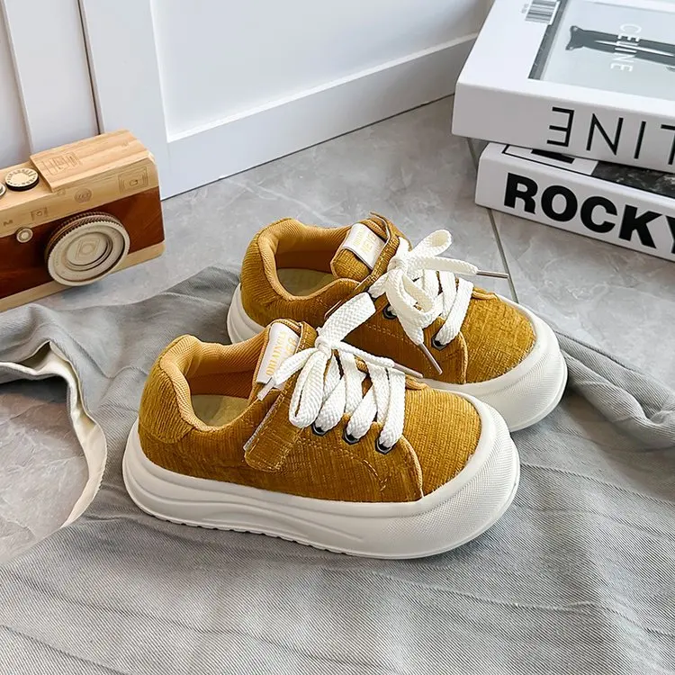 Low Cut Solid Color Lace Up Children's Canvas Shoes Breathable Boys and Girls Board Shoes Cloth Shoes Comfortable