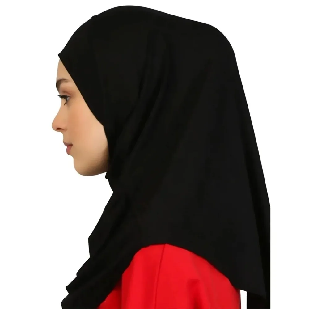 

Breathable Instant Hijab Crinkle Rayon Plain Design Sports Headscarf Polyester Lightweight Full Neck Cover Turban Sports Wear
