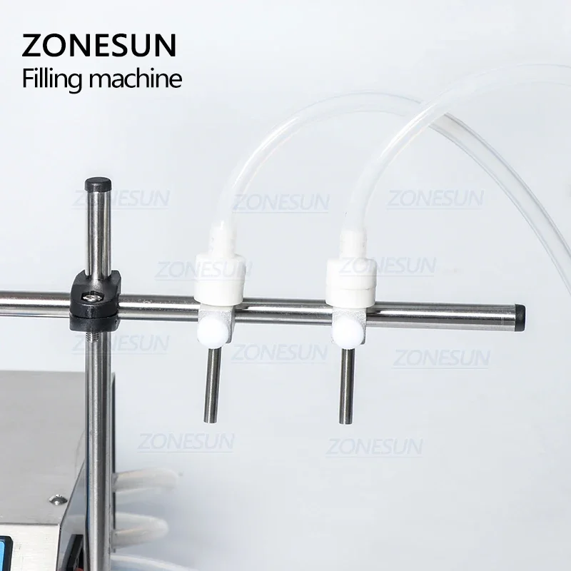 ZONESUN Semi-automatic Gear Pump Bottle Water Filler Liquid Vial Juice Beverage Drink Oil Perfume Filling Machine