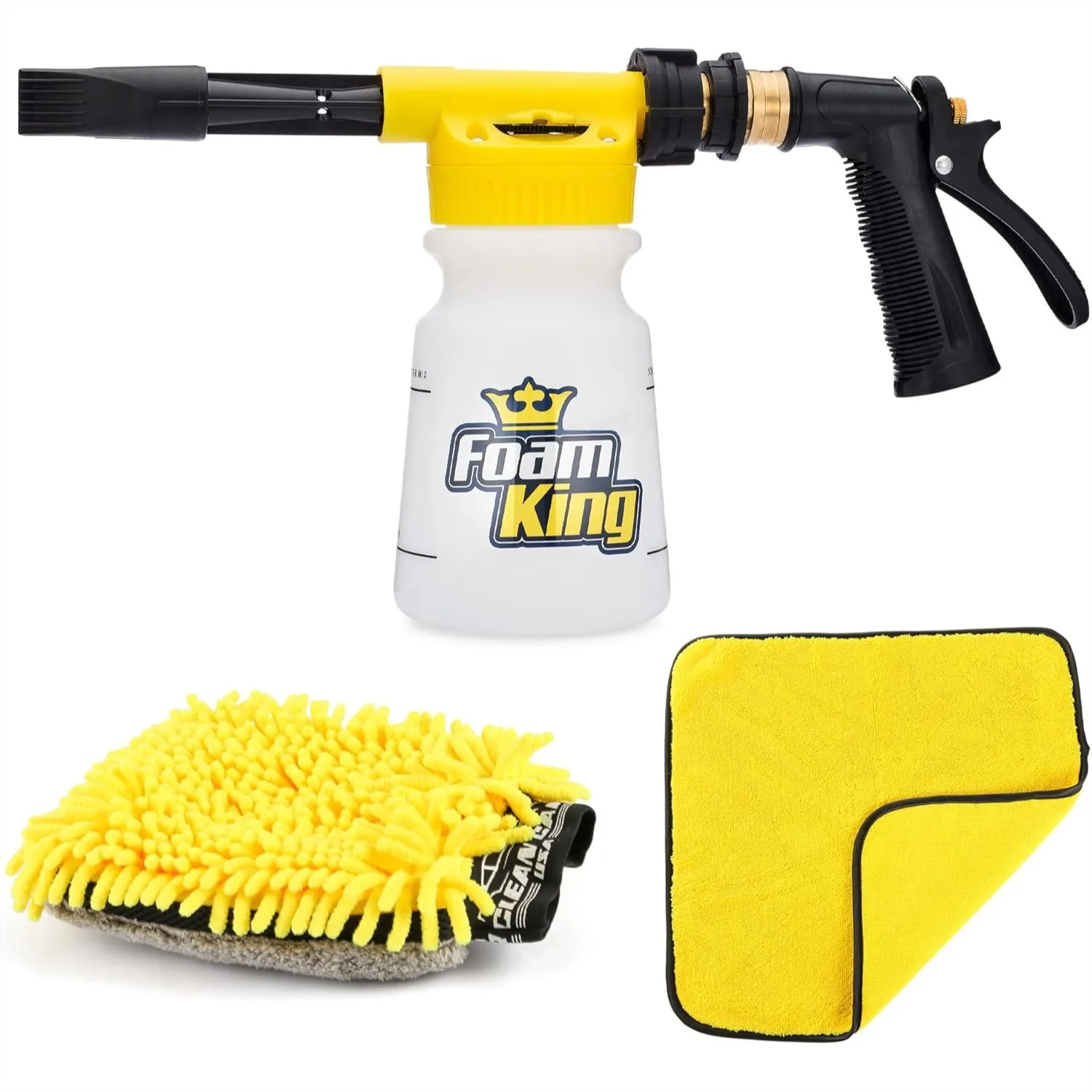 

Car Wash Foam Gun With Microfiber Mitt Garden Hose Attachment Snow Foam Cannon Soap Sprayer Auto Detailing Kit For Cars Trucks Boats
